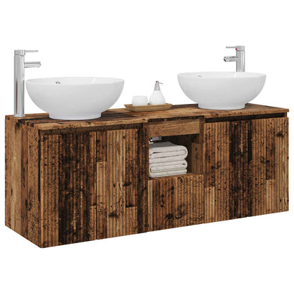 Badkamerkastenset 3 st Oud hout 49,5 x 44,5 x 65 cm