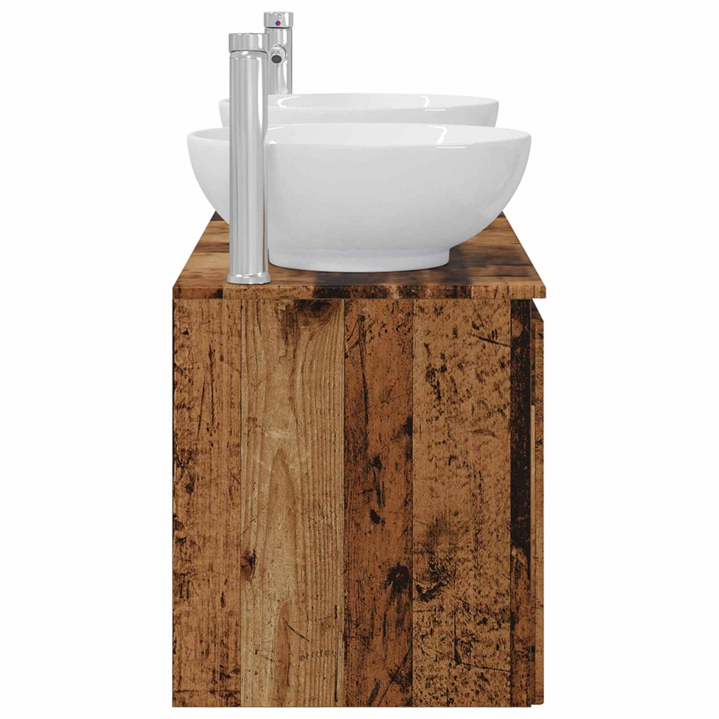 Badkamerkastenset 3 st Oud hout 49,5 x 44,5 x 65 cm