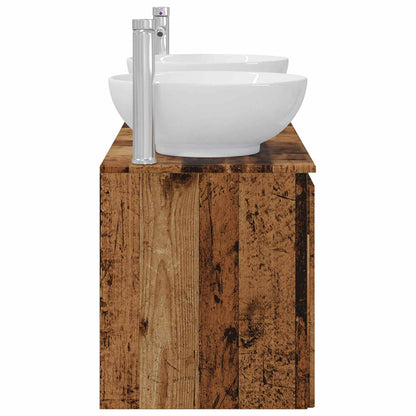 Badkamerkastenset 3 st Oud hout 49,5 x 44,5 x 65 cm