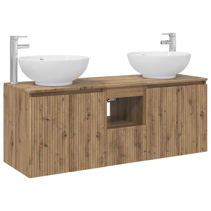 Badkamerkastenset 3 st Artisanaal eiken 49,5 x 44,5 x 65 cm