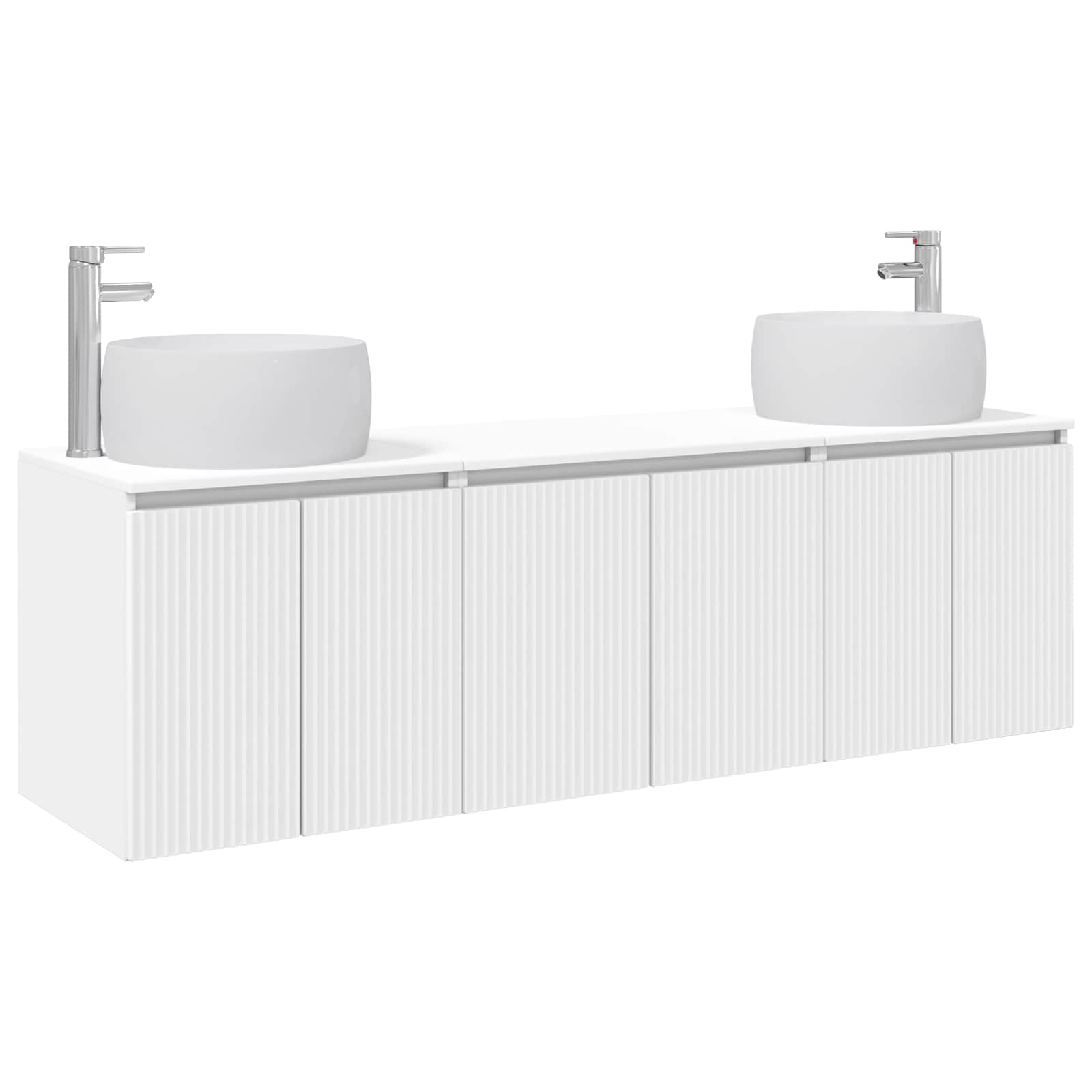 Badkamerkastenset 3 st Wit 49,5 x 44,5 x 66 cm Bewerkt hout