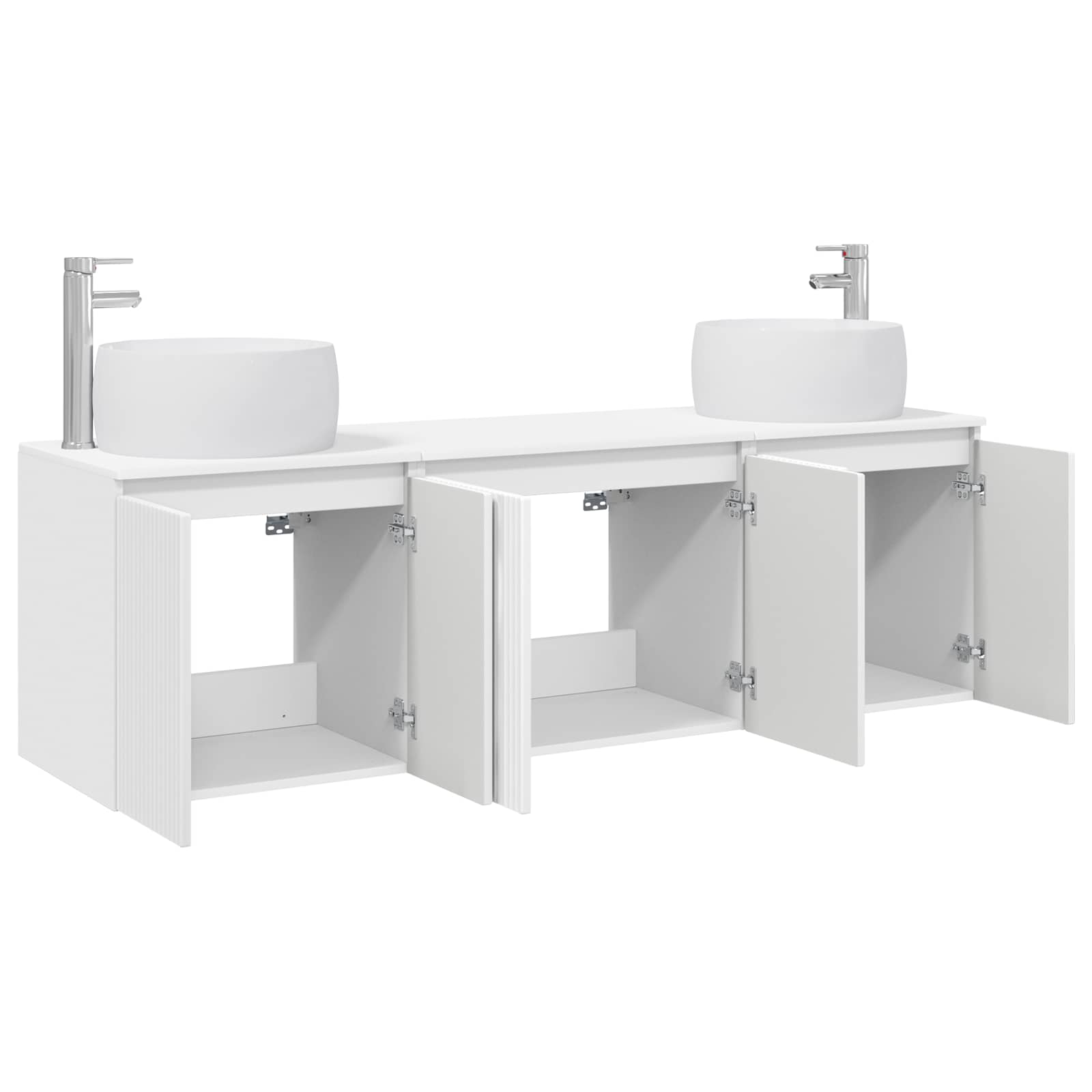 Badkamerkastenset 3 st Wit 49,5 x 44,5 x 66 cm Bewerkt hout
