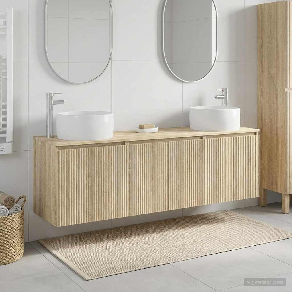 Badkamerkastenset 3 st Sonoma Eiken 49,5 x 44,5 x 66 cm