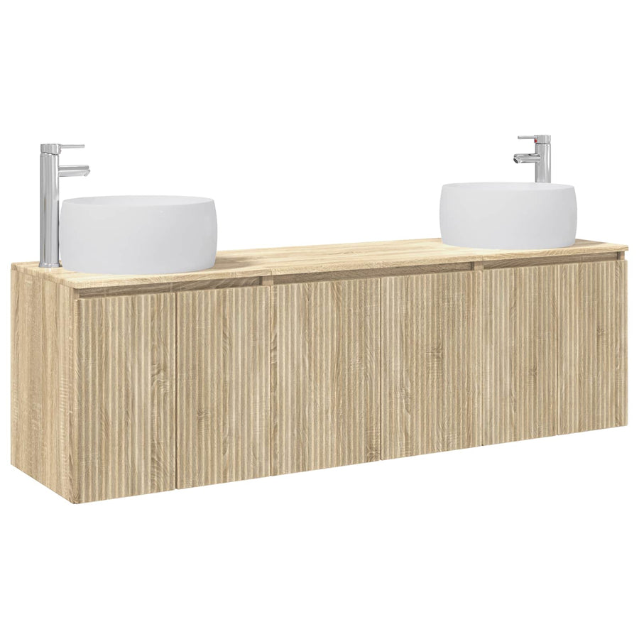 Badkamerkastenset 3 st Sonoma Eiken 49,5 x 44,5 x 66 cm