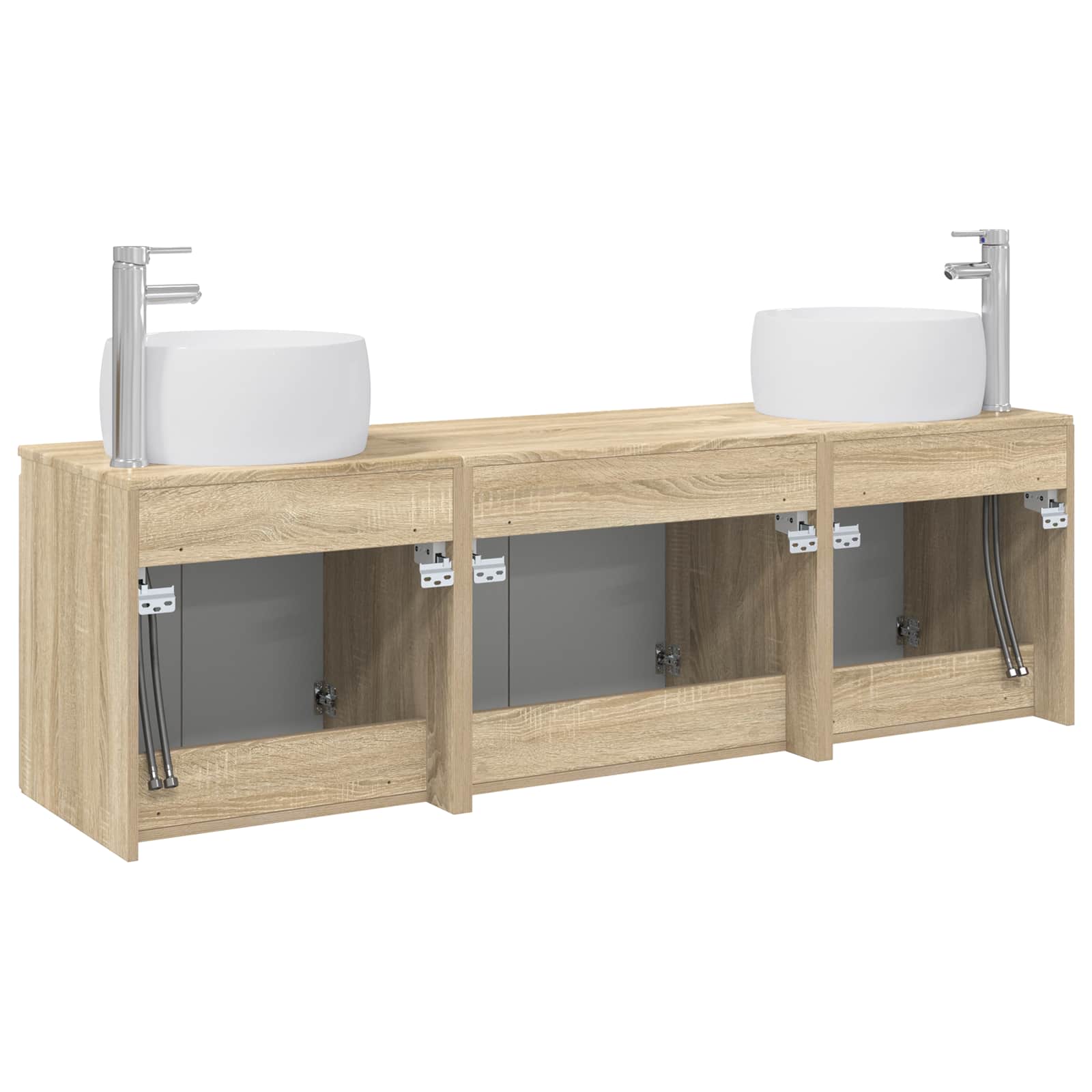 Badkamerkastenset 3 st Sonoma Eiken 49,5 x 44,5 x 66 cm