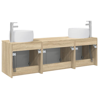 Badkamerkastenset 3 st Sonoma Eiken 49,5 x 44,5 x 66 cm