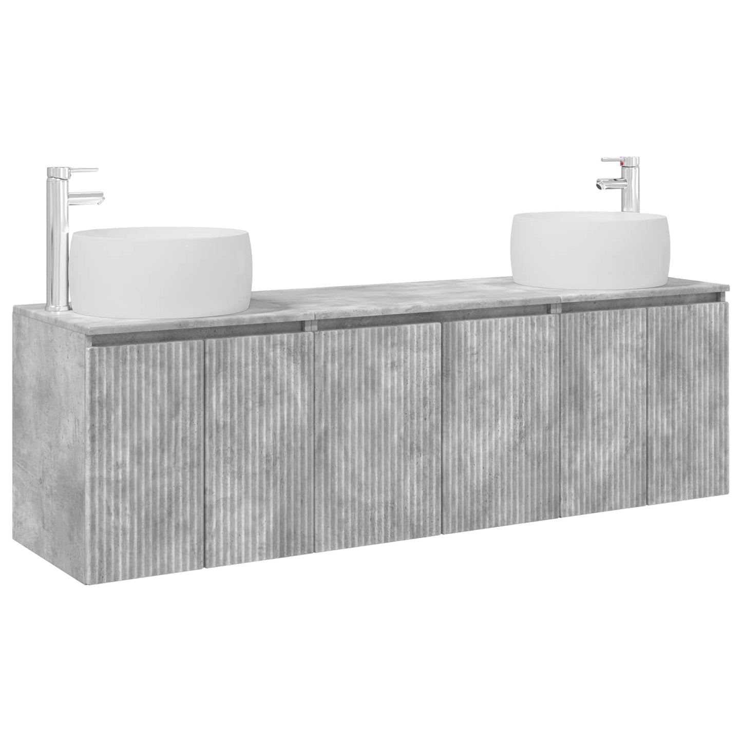 Badkamerkastenset 3 st Betongrijs 49,5 x 44,5 x 66 cm