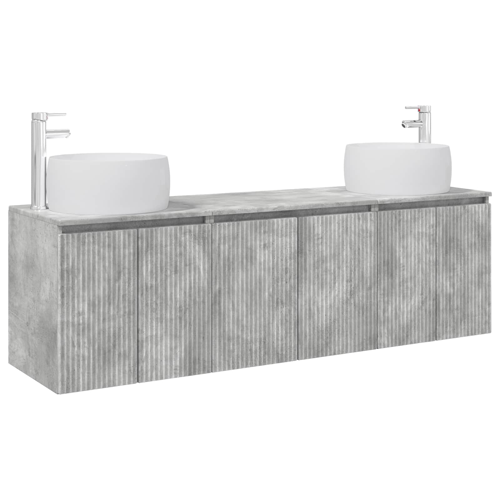 Badkamerkastenset 3 st Betongrijs 49,5 x 44,5 x 66 cm