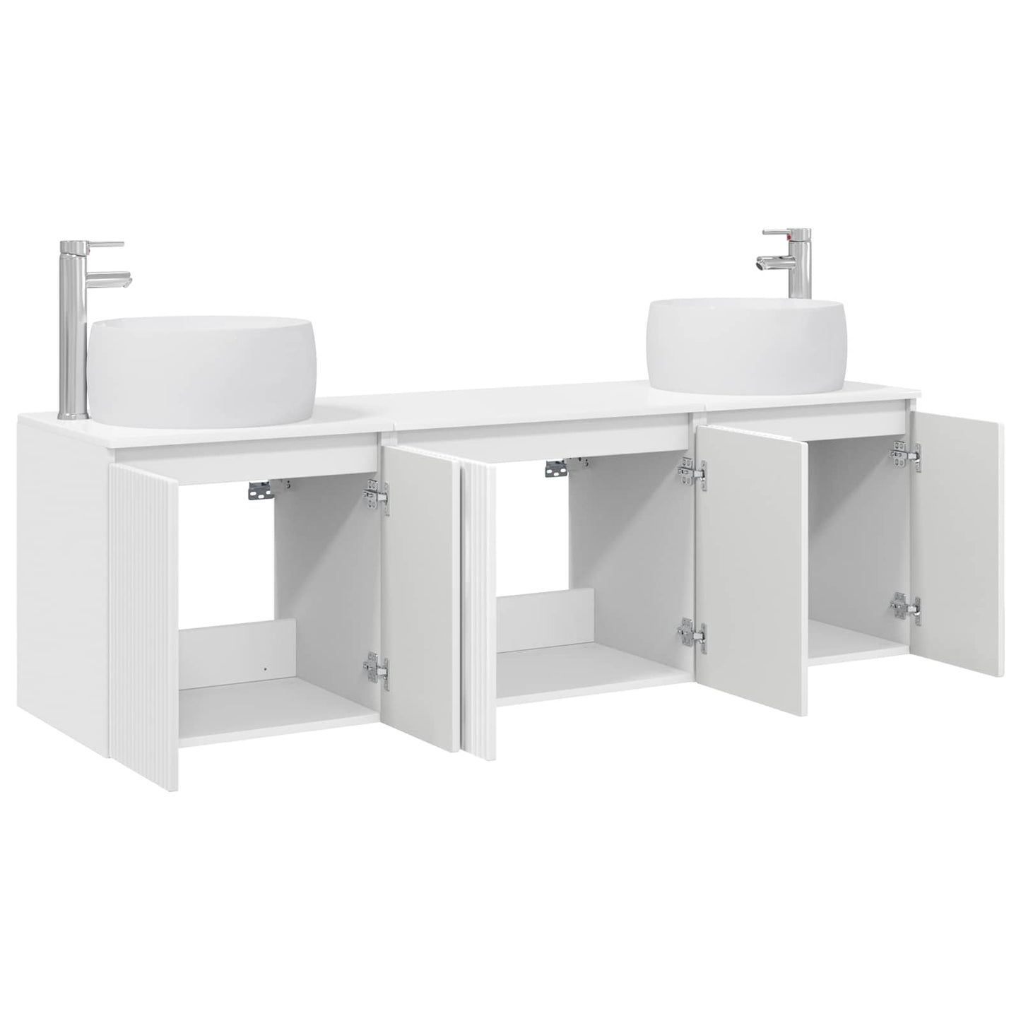 Badkamerkastenset 3 st Hoogglans Wit 49,5 x 44,5 x 66 cm