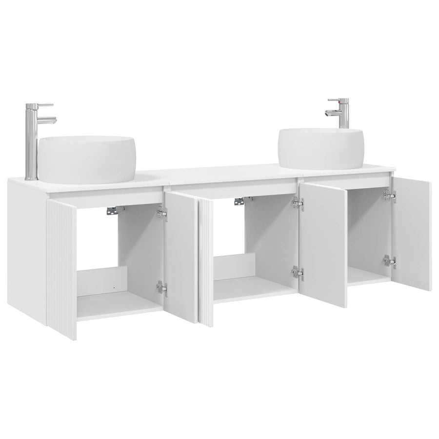 Badkamerkastenset 3 st Hoogglans Wit 49,5 x 44,5 x 66 cm