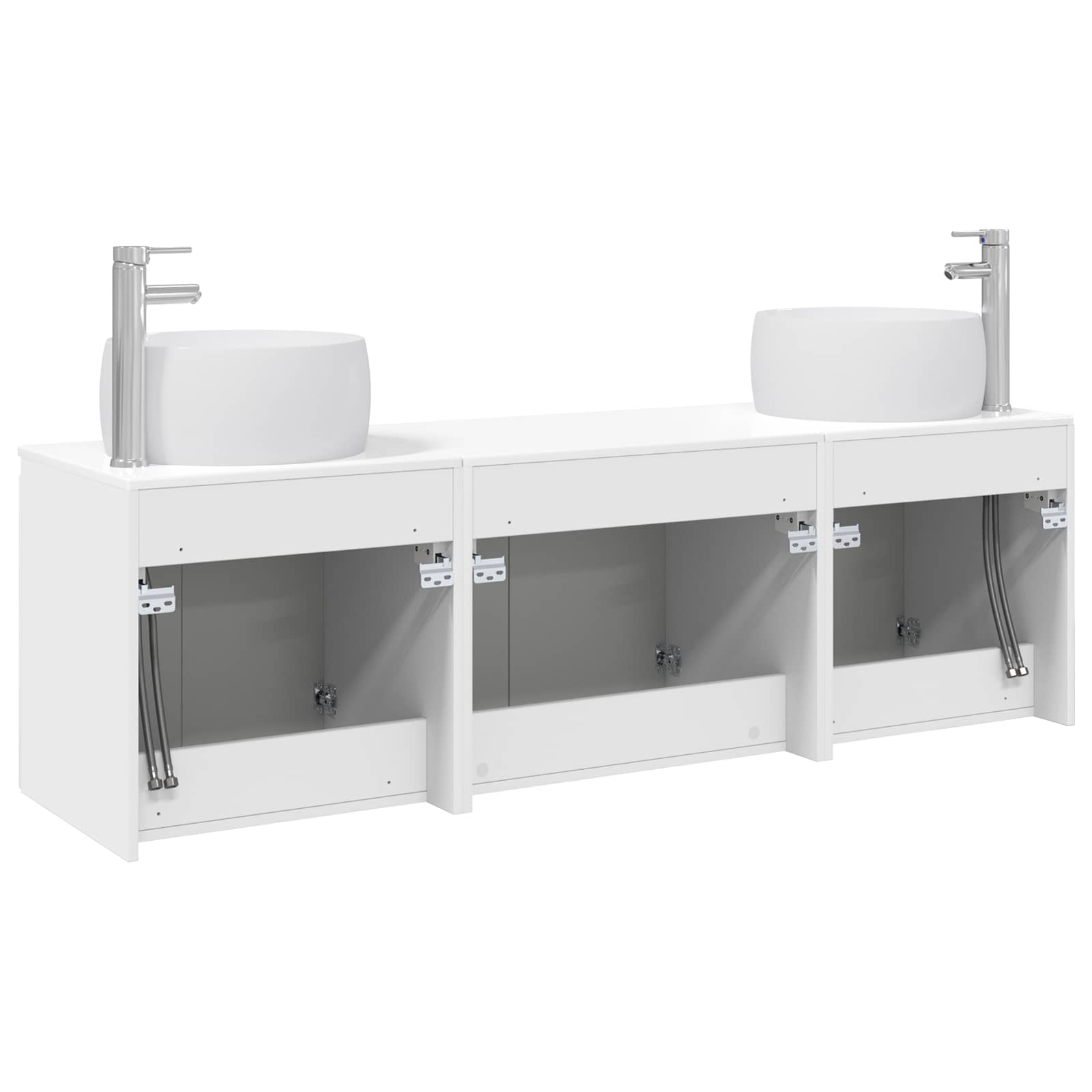Badkamerkastenset 3 st Hoogglans Wit 49,5 x 44,5 x 66 cm