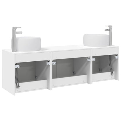Badkamerkastenset 3 st Hoogglans Wit 49,5 x 44,5 x 66 cm