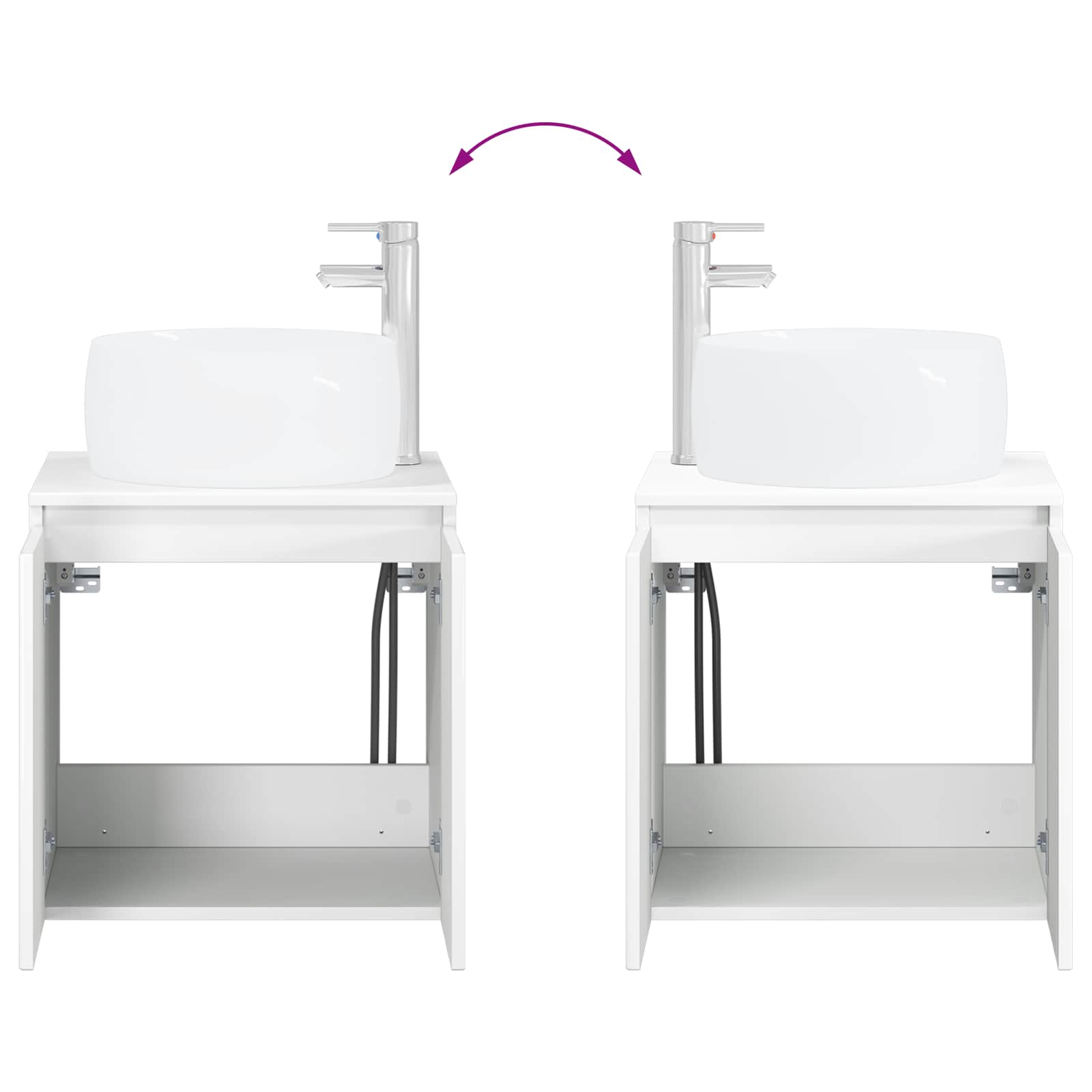 Badkamerkastenset 3 st Hoogglans Wit 49,5 x 44,5 x 66 cm