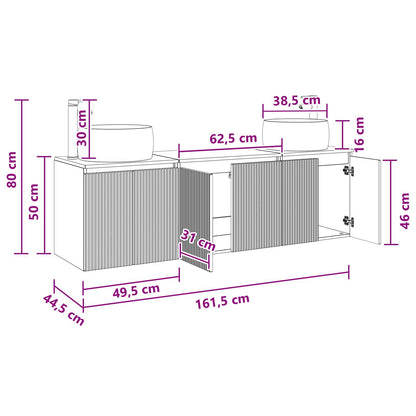 Badkamerkastenset 3 st Hoogglans Wit 49,5 x 44,5 x 66 cm
