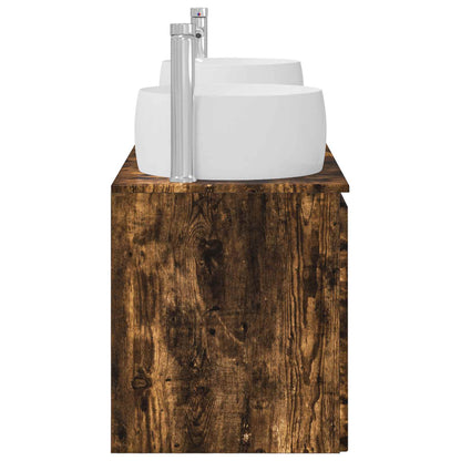 Badkamerkastenset 3 st Gerookt eiken 49,5 x 44,5 x 66 cm