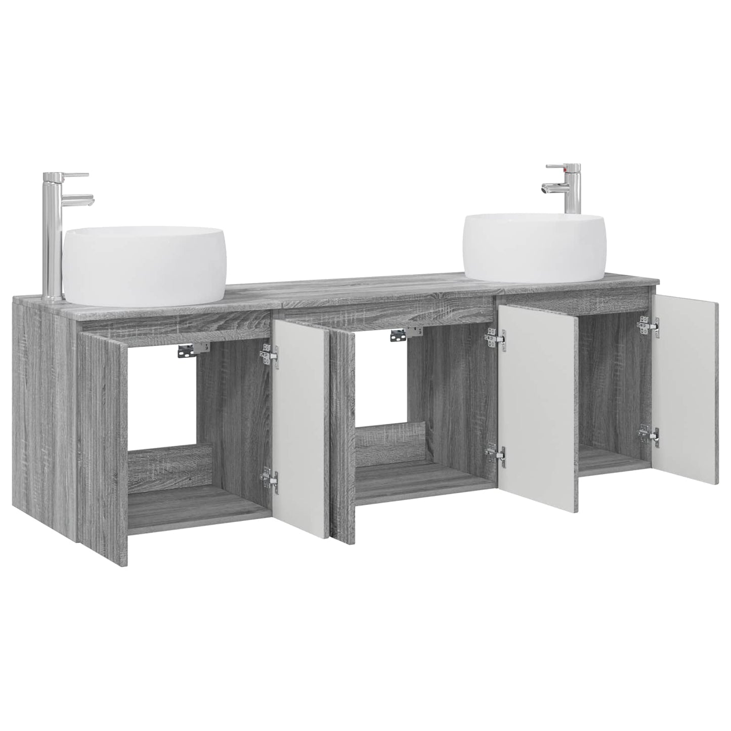 Badkamerkastenset 3 st Grijs Sonoma 49,5 x 44,5 x 66 cm