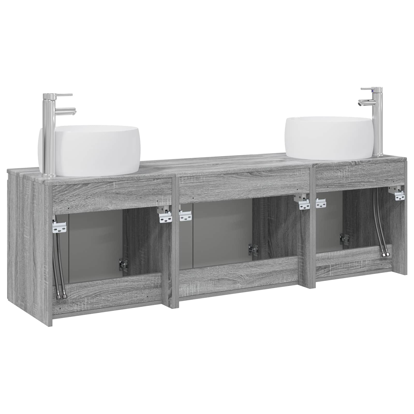 Badkamerkastenset 3 st Grijs Sonoma 49,5 x 44,5 x 66 cm