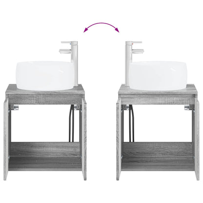 Badkamerkastenset 3 st Grijs Sonoma 49,5 x 44,5 x 66 cm