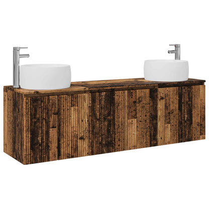 Badkamerkastenset 3 st Oud hout 49,5 x 44,5 x 66 cm