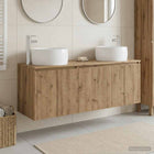 Badkamerkastenset 3 st Artisanaal eiken 49,5 x 44,5 x 66 cm