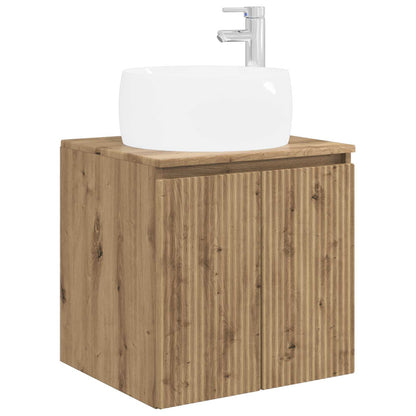 Badkamerkastenset 3 st Artisanaal eiken 49,5 x 44,5 x 66 cm