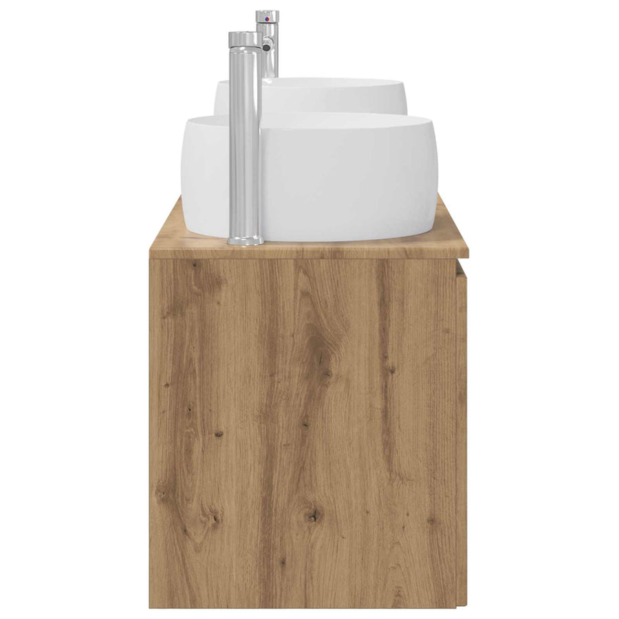 Badkamerkastenset 3 st Artisanaal eiken 49,5 x 44,5 x 66 cm