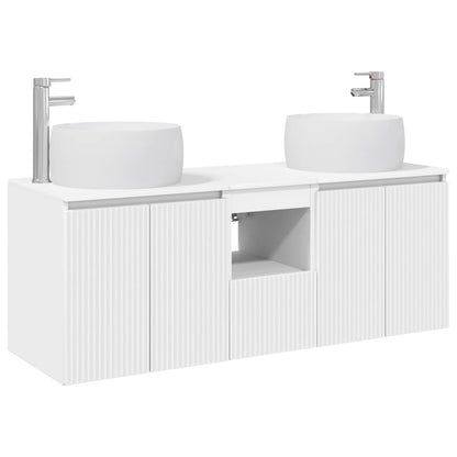 Badkamerkastenset 3 st Wit 49,5 x 44,5 x 66 cm Bewerkt hout