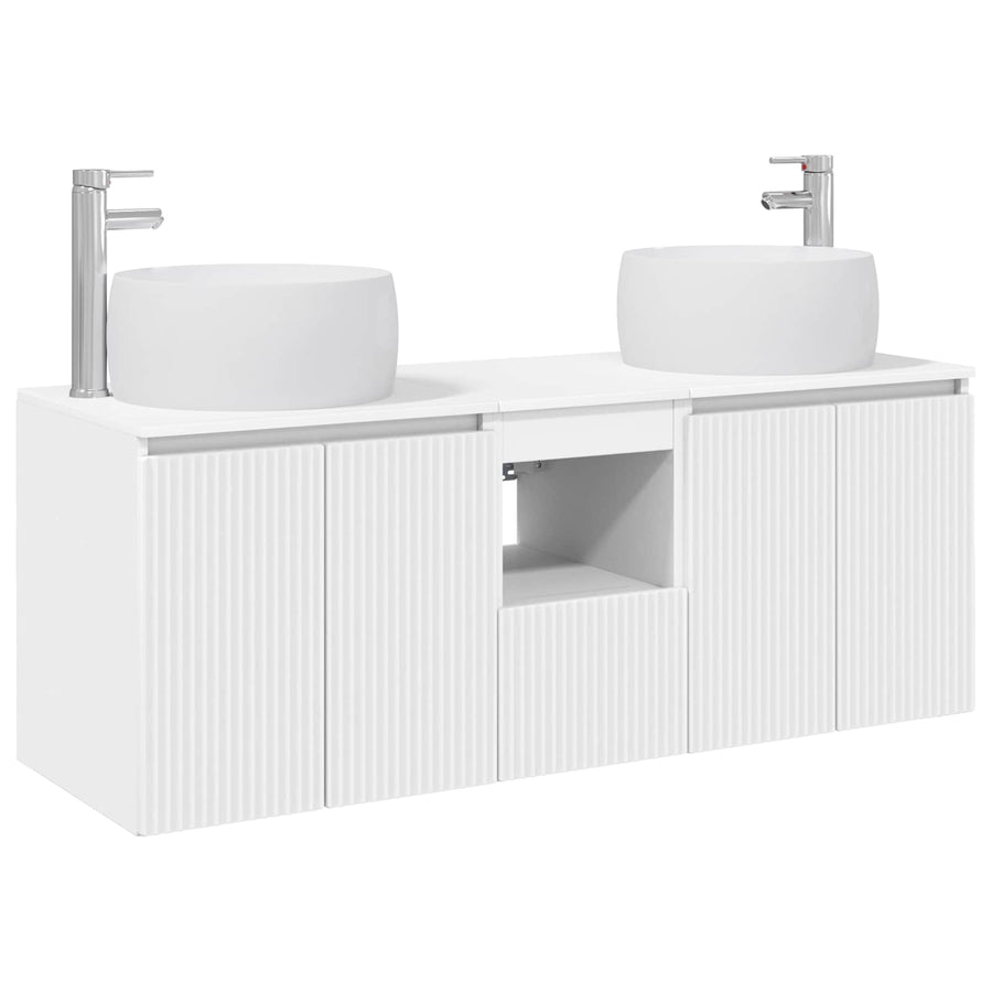 Badkamerkastenset 3 st Wit 49,5 x 44,5 x 66 cm Bewerkt hout