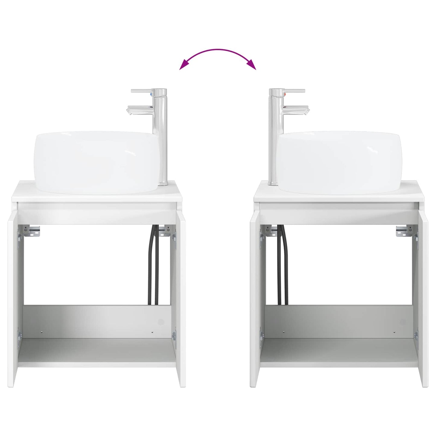 Badkamerkastenset 3 st Wit 49,5 x 44,5 x 66 cm Bewerkt hout