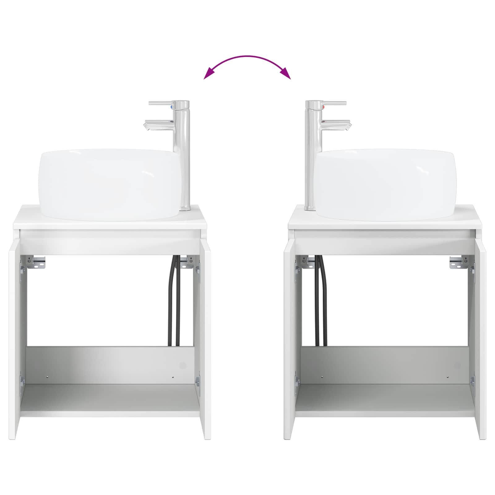 Badkamerkastenset 3 st Wit 49,5 x 44,5 x 66 cm Bewerkt hout