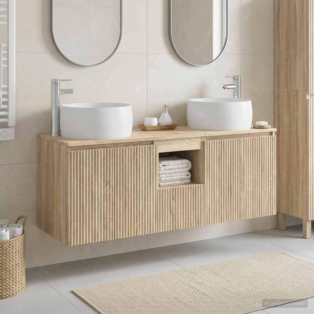Badkamerkastenset 3 st Sonoma Eiken 49,5 x 44,5 x 66 cm