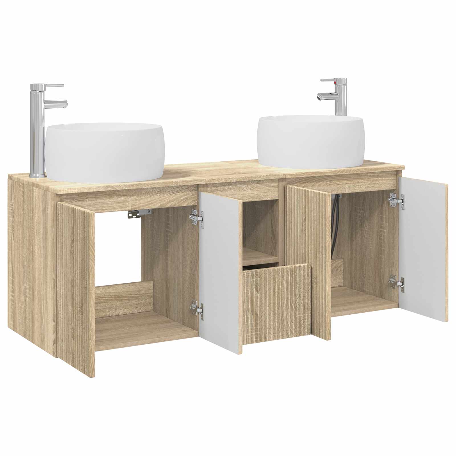 Badkamerkastenset 3 st Sonoma Eiken 49,5 x 44,5 x 66 cm