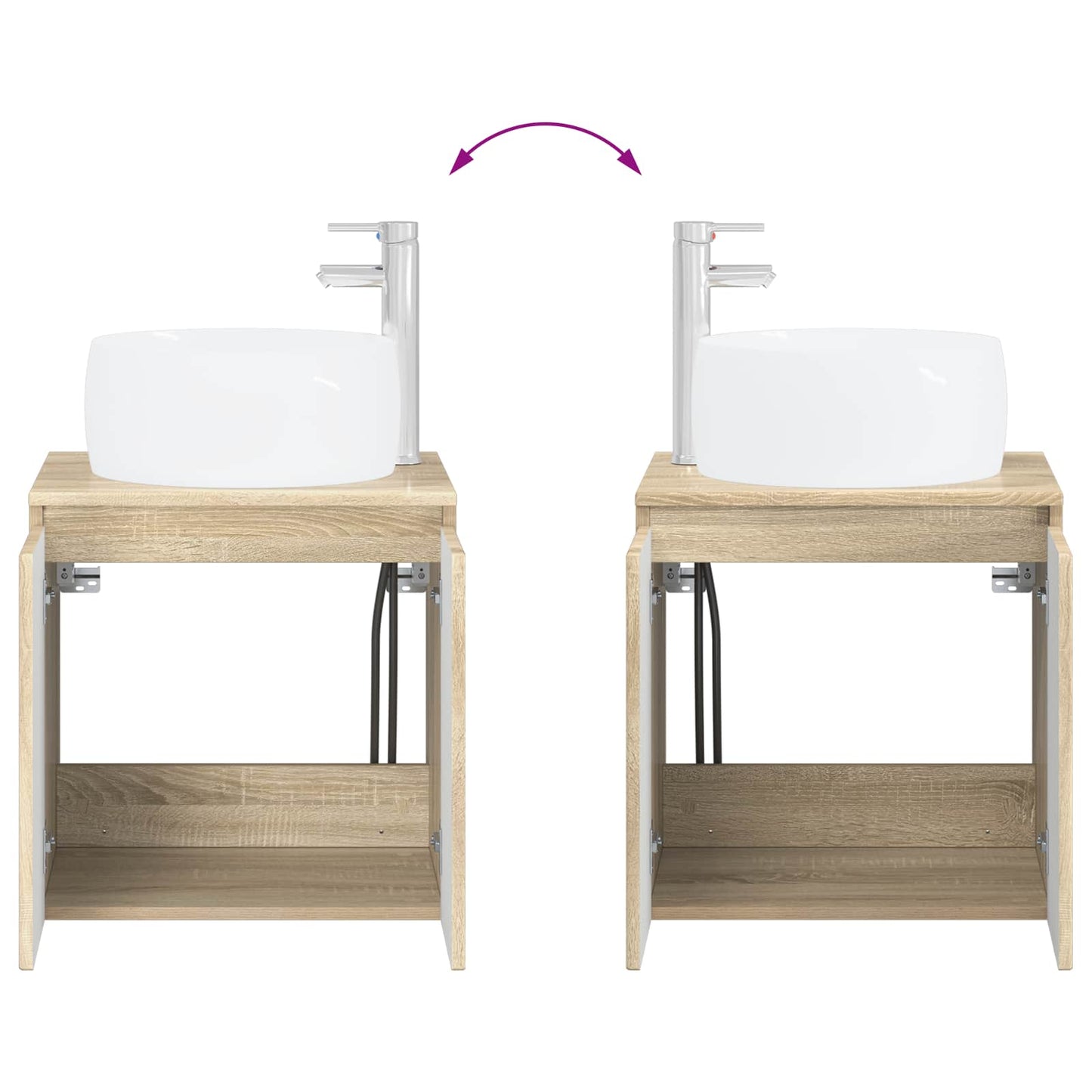 Badkamerkastenset 3 st Sonoma Eiken 49,5 x 44,5 x 66 cm