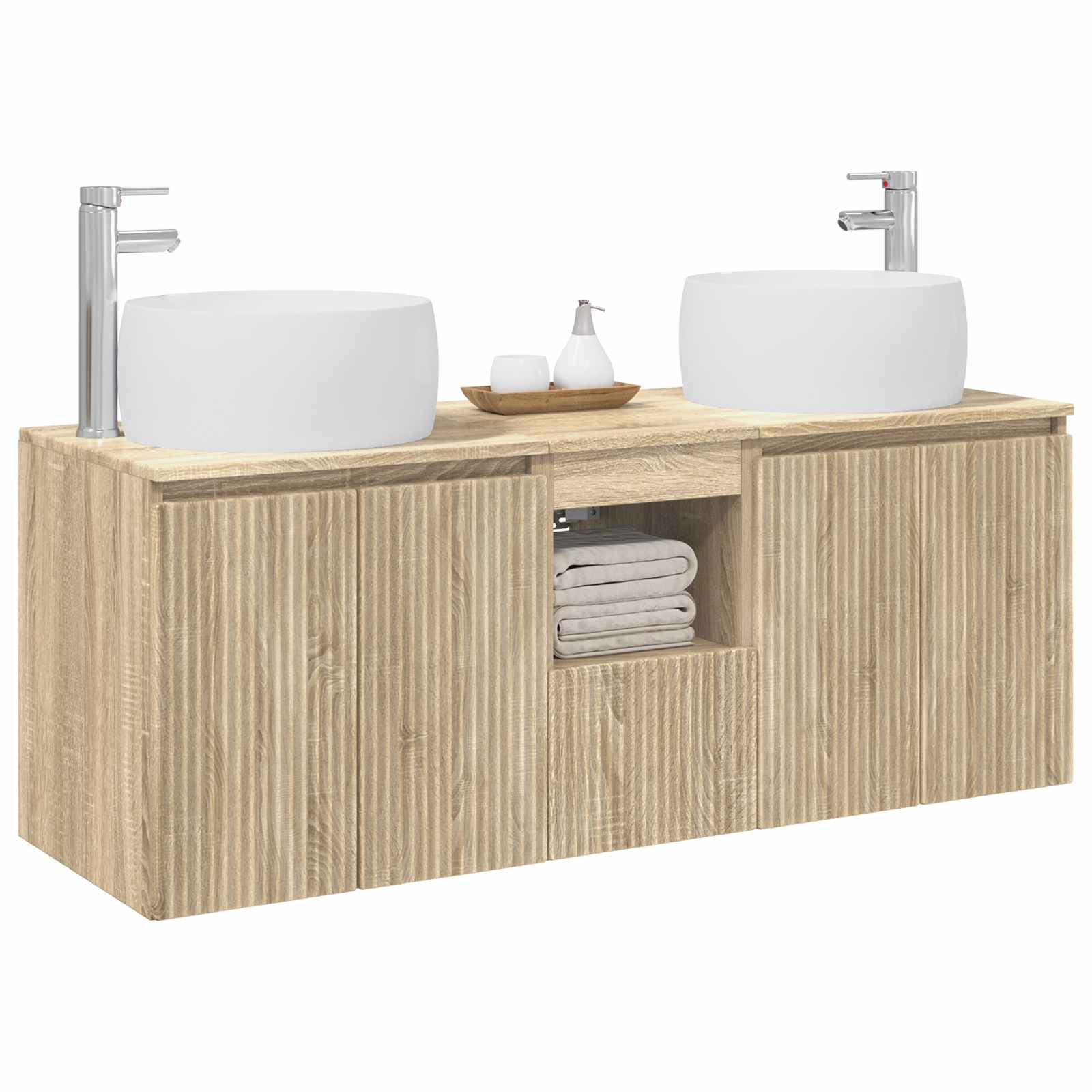 Badkamerkastenset 3 st Sonoma Eiken 49,5 x 44,5 x 66 cm