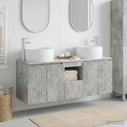 Badkamerkastenset 3-delig betongrijs 49,5x44,5x66 cm
