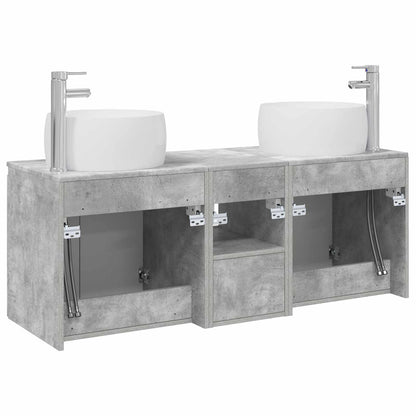 Badkamerkastenset 3 st Betongrijs 49,5 x 44,5 x 66 cm