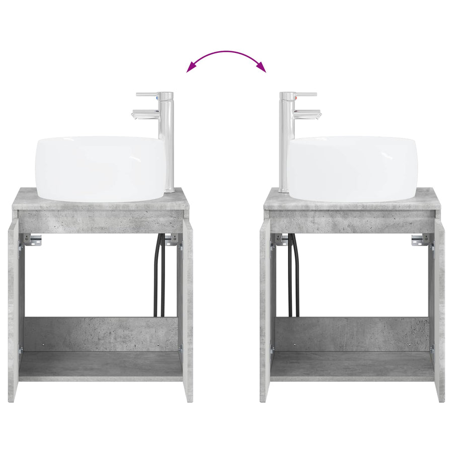 Badkamerkastenset 3 st Betongrijs 49,5 x 44,5 x 66 cm