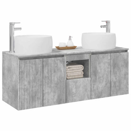 Badkamerkastenset 3 st Betongrijs 49,5 x 44,5 x 66 cm