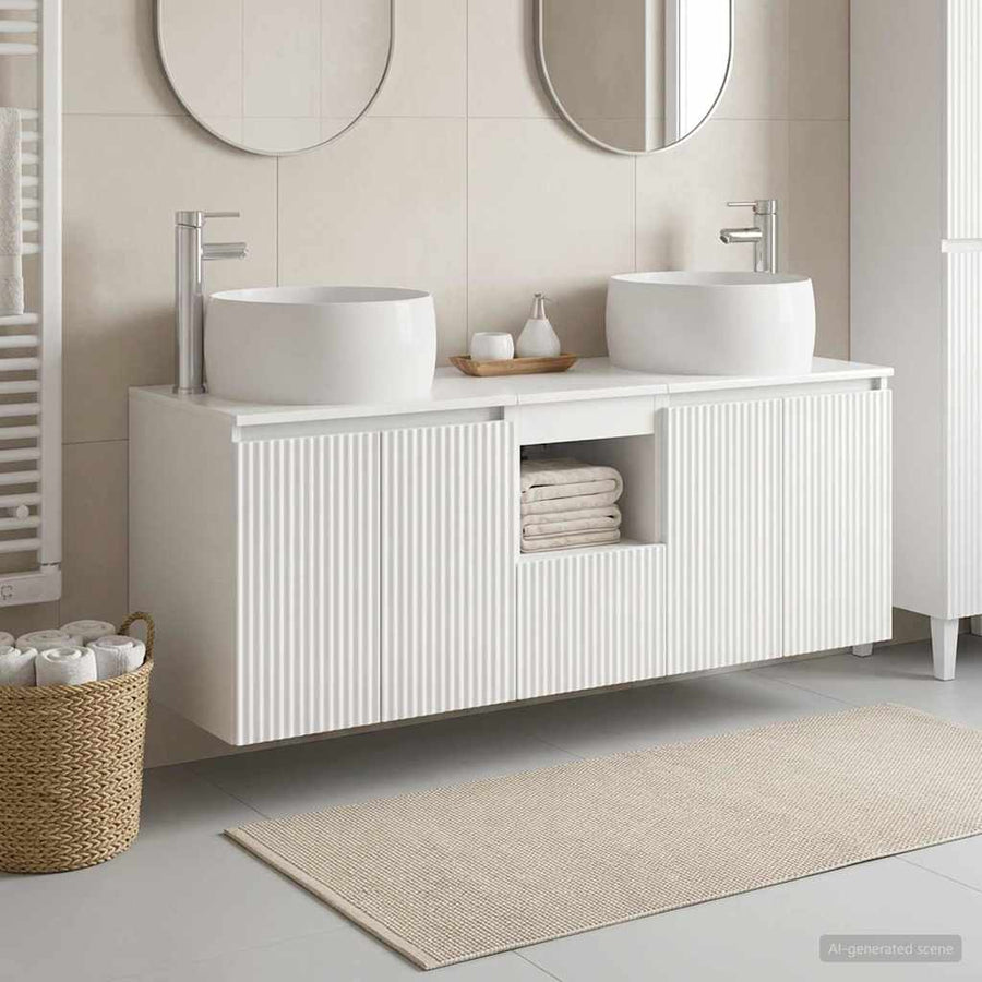 Badkamerkastenset 3 st Hoogglans Wit 49,5 x 44,5 x 66 cm
