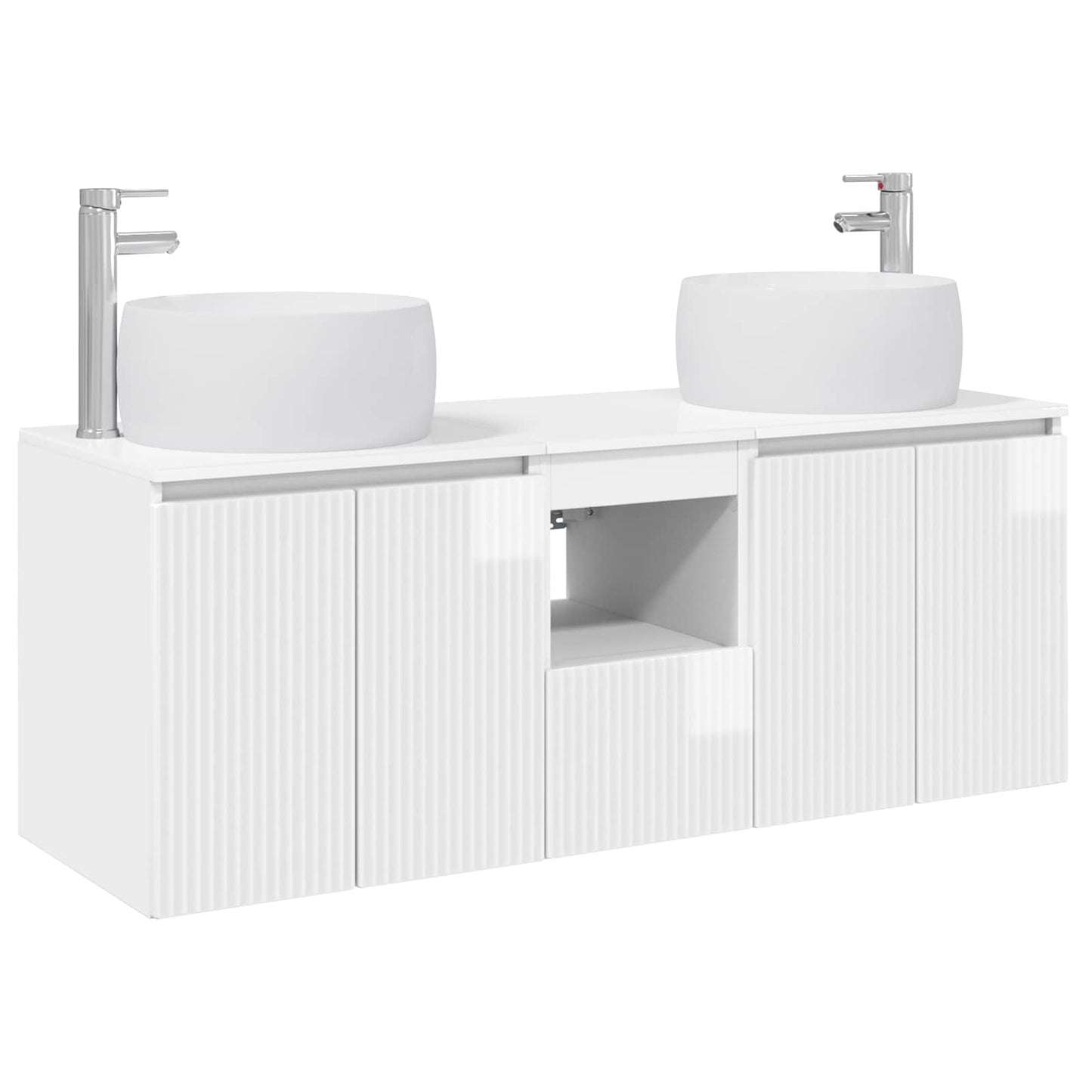 Badkamerkastenset 3 st Hoogglans Wit 49,5 x 44,5 x 66 cm