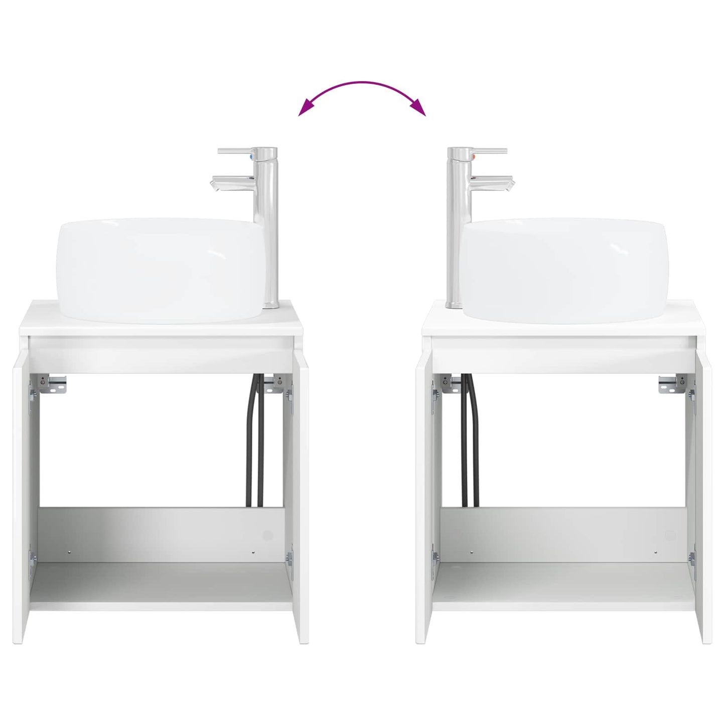 Badkamerkastenset 3 st Hoogglans Wit 49,5 x 44,5 x 66 cm