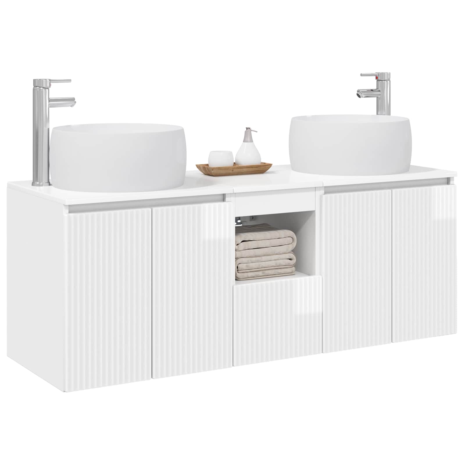 Badkamerkastenset 3 st Hoogglans Wit 49,5 x 44,5 x 66 cm