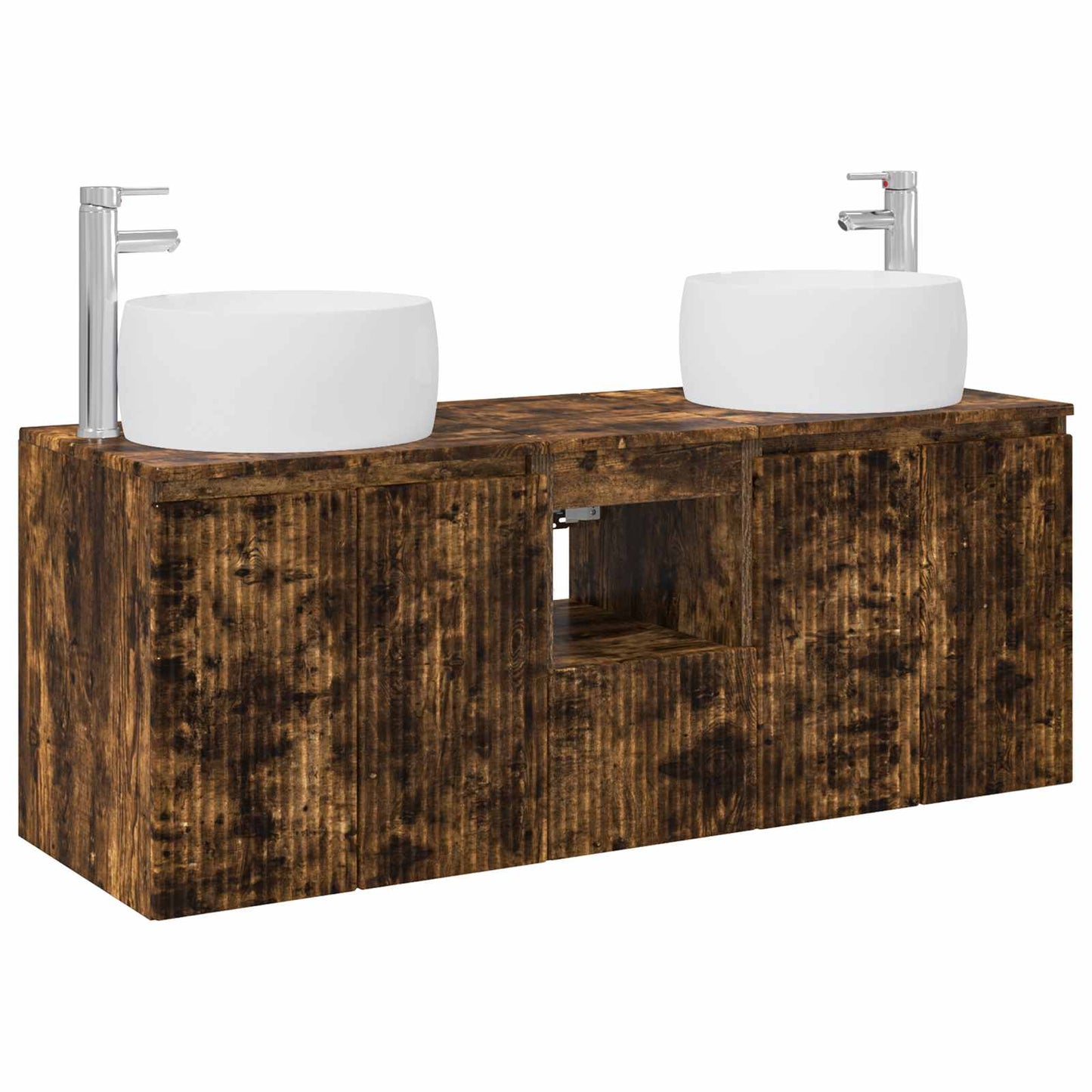 Badkamerkastenset 3 st Gerookt eiken 49,5 x 44,5 x 66 cm