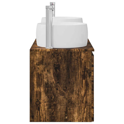 Badkamerkastenset 3 st Gerookt eiken 49,5 x 44,5 x 66 cm