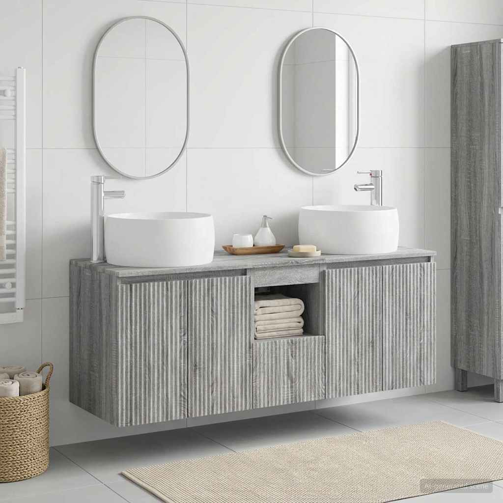 Badkamerkastenset 3 st Grijs Sonoma 49,5 x 44,5 x 66 cm