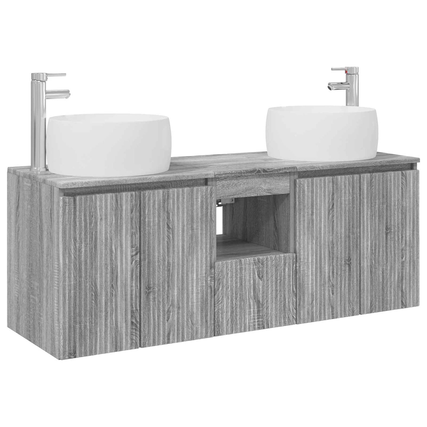 Badkamerkastenset 3 st Grijs Sonoma 49,5 x 44,5 x 66 cm
