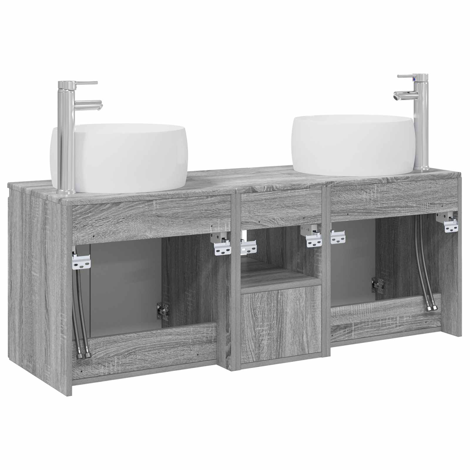 Badkamerkastenset 3 st Grijs Sonoma 49,5 x 44,5 x 66 cm