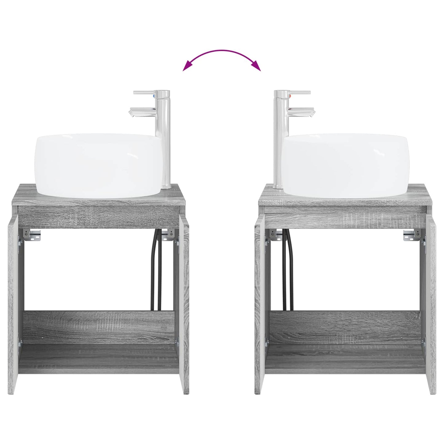 Badkamerkastenset 3 st Grijs Sonoma 49,5 x 44,5 x 66 cm