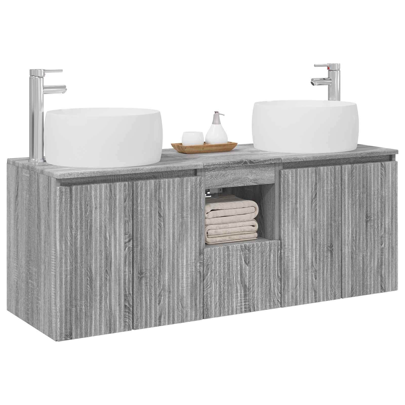 Badkamerkastenset 3 st Grijs Sonoma 49,5 x 44,5 x 66 cm