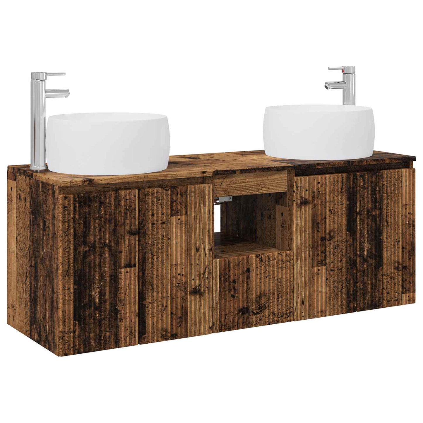 Badkamerkastenset 3 st Oud hout 49,5 x 44,5 x 66 cm
